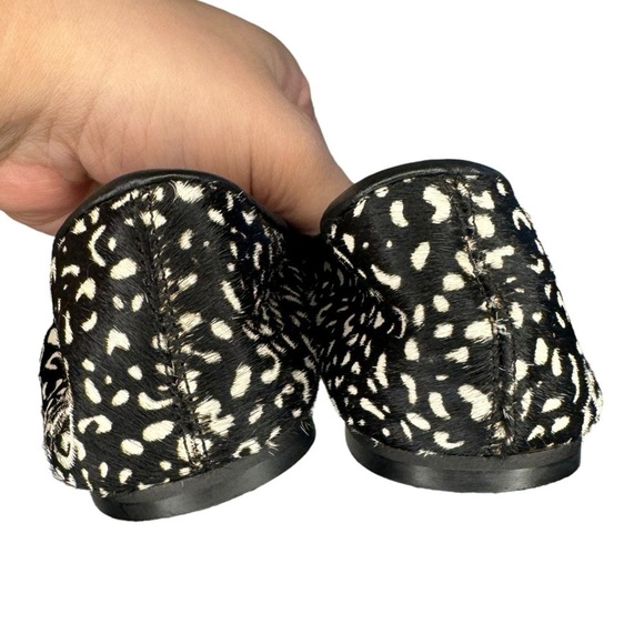 Sam Edelman Felecia Dyed Cow Fur leather ballet flats women’s 7.5 black white - Picture 5 of 10